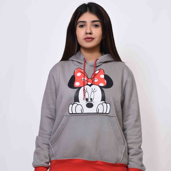 Cute Mickey Mouse Hoodie With POM POM Ears | Red