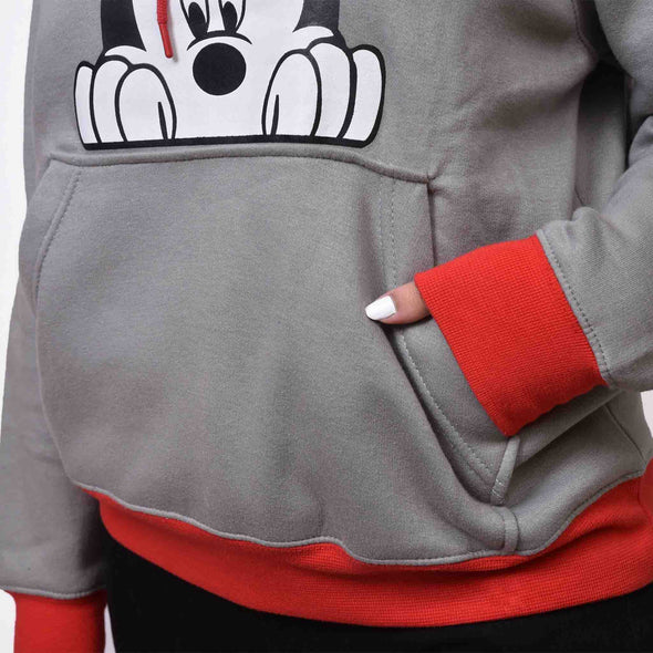 Cute Mickey Mouse Hoodie With POM POM Ears | Red