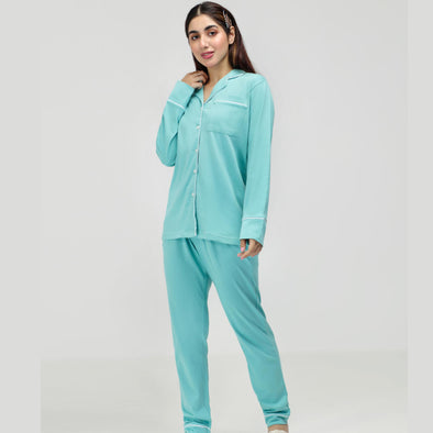 Light Green - Button Down Nightsuit