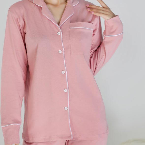 Pink - Button Down Nightsuit