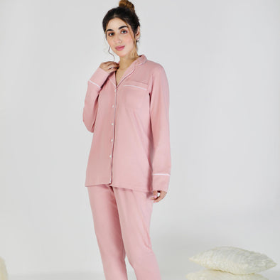 Pink - Button Down Nightsuit