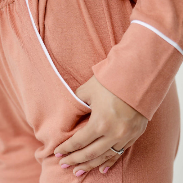 Peach - Button Down Nightsuit