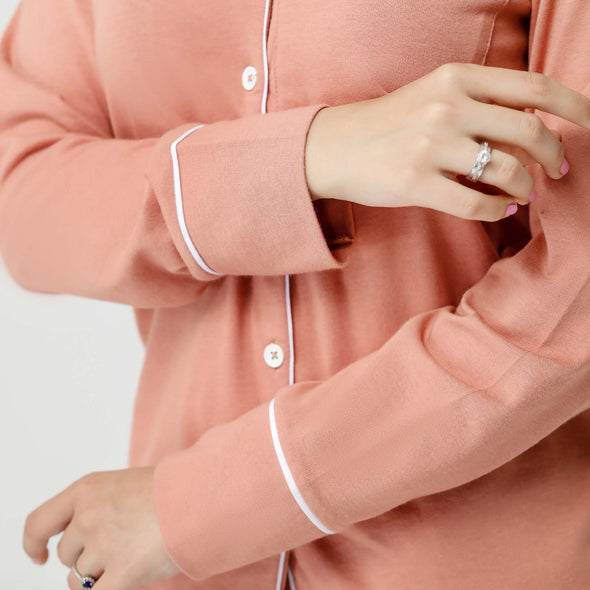 Peach - Button Down Nightsuit