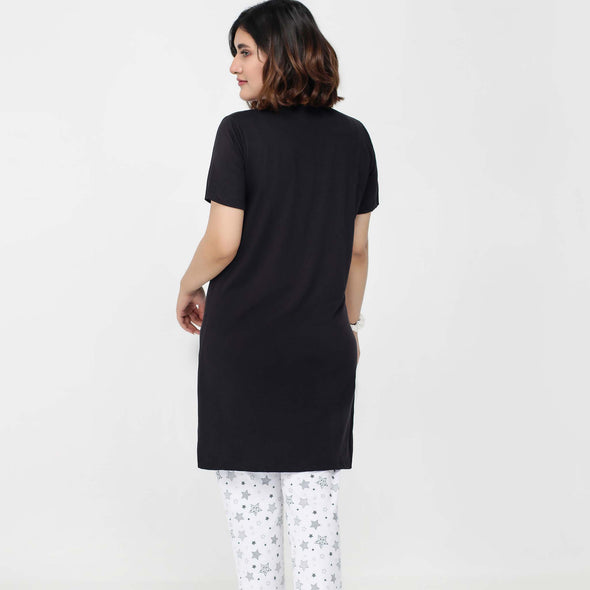 Black Long Teeshirt with Trouser