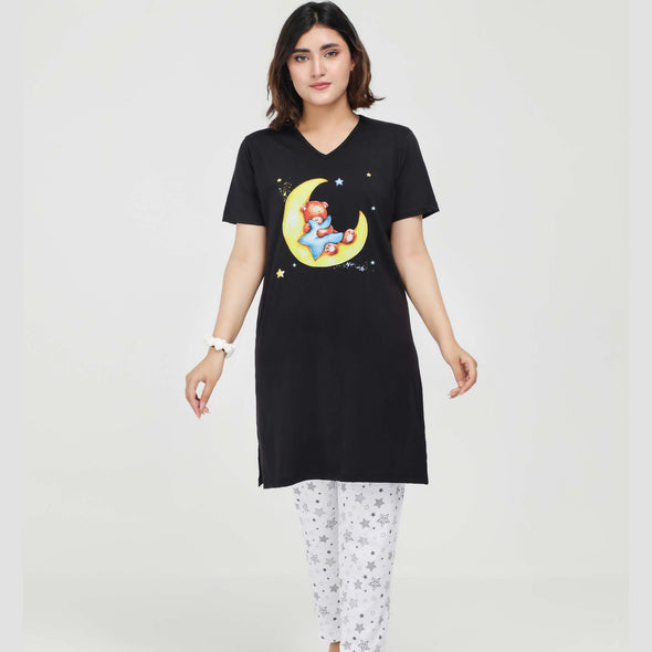 Black Long Teeshirt with Trouser